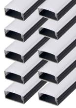 Black Aluminum Channel 10Pack 3.3Ft/1M For 16mm Wide Strip