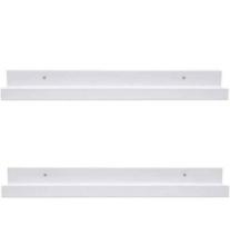 AZSKY White Floating Shelves Wall Mounted Set of 2, 24 Inch Picture Ledge Shelf for Storage Bedroom