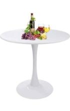 Round White Dining Table Modern Kitchen Table 31.5" with Pedestal Base in Tulip Design, Mid-Century