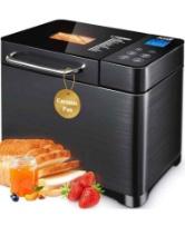 KBS Bread Maker-710W Dual Heaters, 17-in-1 Bread Machine Stainless Steel with Auto Nut