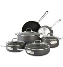 All-Clad HA1 Hard Anodized Nonstick Cookware Set 10 Piece Induction Oven Broiler Safe 500F, Lid Safe
