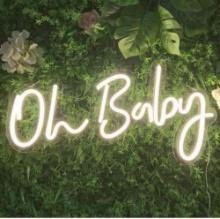 Oh Baby Neon Sign 24x12" for Baby Shower Decorations