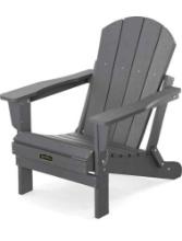 SERWALL Adirondack Chair for Patio Garden Outdoors Fire Pit- (Folding Gray)