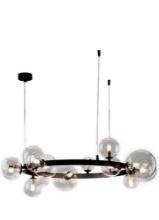 KunMai Modern Glass Chandelier 24-Light with Globe Bubble Pendant Light for Living Room Dining Room