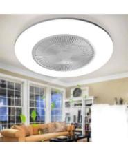 BAYSQUIRREL Low Profile Ceiling Fan with Light - Modern Flush Mount Enclosed Ceiling Fan 22" LED