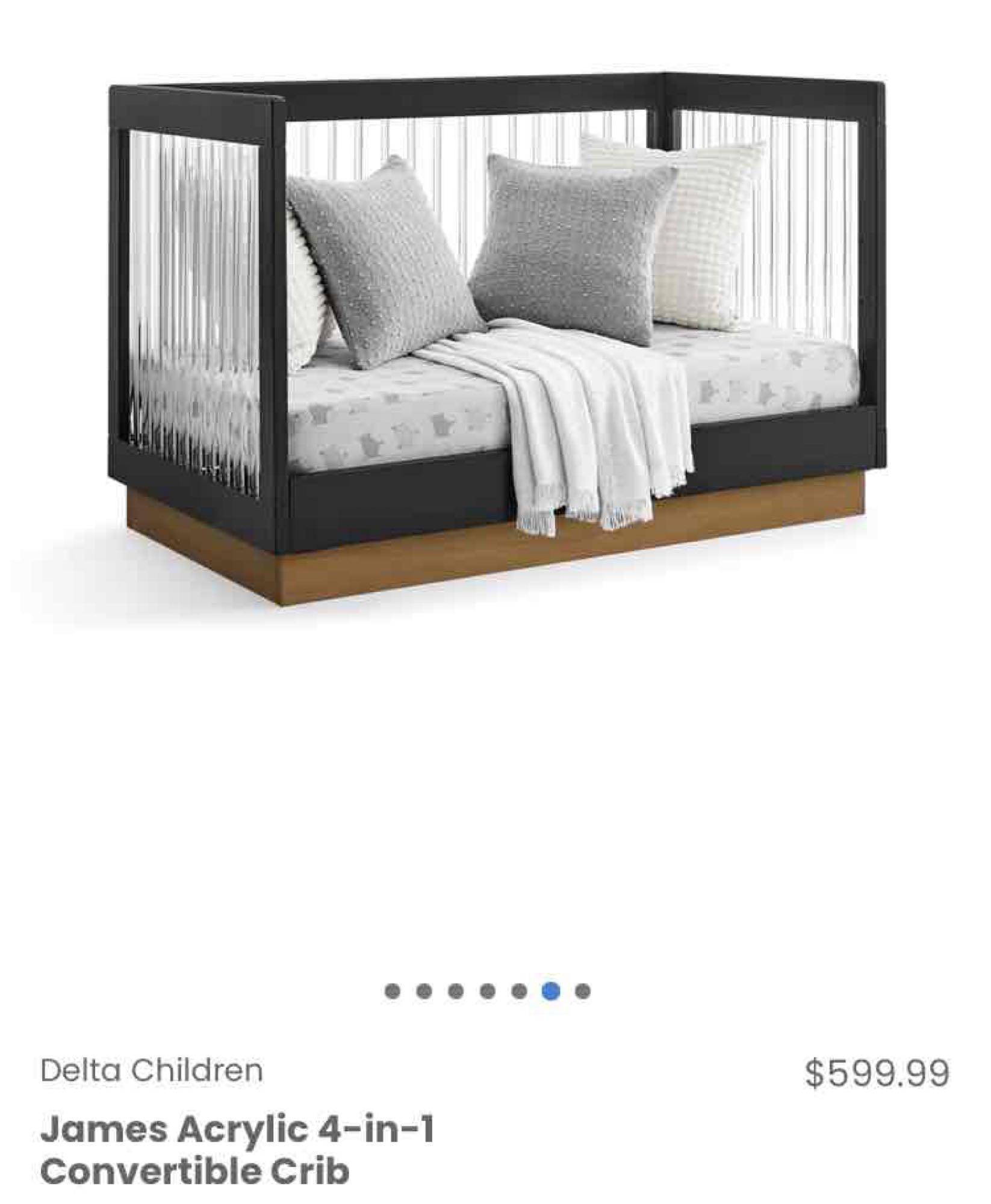 Delta Children James Acrylic 4-in-1 Convertible Crib