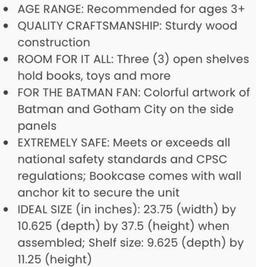 Delta Children Batman Deluxe 3-Shelf Bookcase