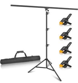 MountDog T- Shape Backdrop Stand Kit 8.5ftx5ft, Adjustable Portable Background