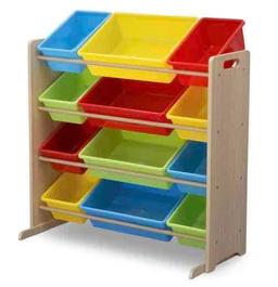 Delta Children Kids Toy Storage Organizer with 12 Plastic Bins