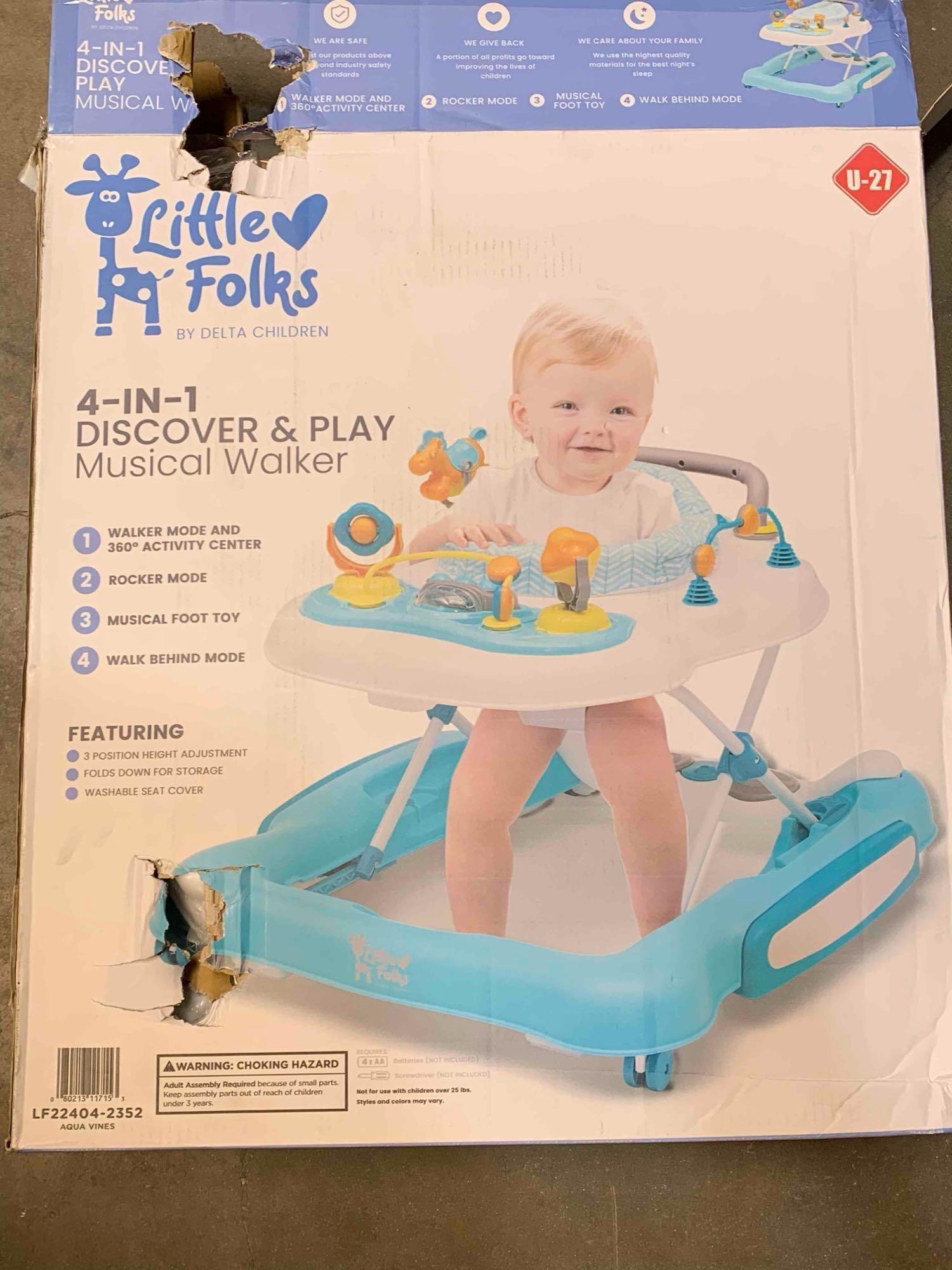 Little Folks by Delta Children 4-in-1 Discover & Play Musical Walker