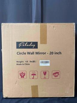 Fabuday Black Circle Mirror for Wall 20 inch
