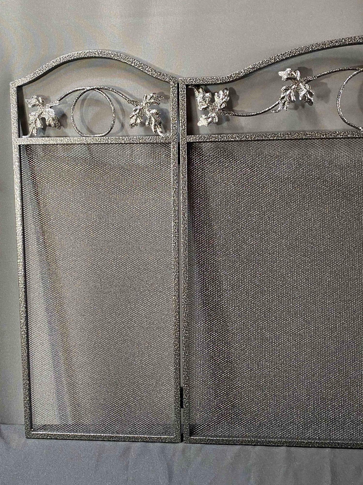 Amagabeli Free Standing Fireplace Screen 3 Panel Pewter Foldable