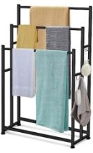 47.6 Inch Tall Free Standing Towel Racks 3 Tier Pool Towel Rack Outdoor Oversized Floor Bath Towel