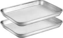 Wildone Baking Sheet Set of 2 - Stainless Steel Cookie Sheet Baking Pan