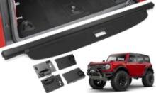 Mabett Upgrade Trunk Cargo Cover for Ford Bronco Accessories 2021 2022 2023 2024 4-Door Retractable