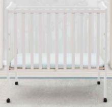 Delta Children Folding Portable Mini Baby Crib with 1.5-inch Mattress