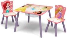 Delta Children Princess Table and Chair Set with Storage