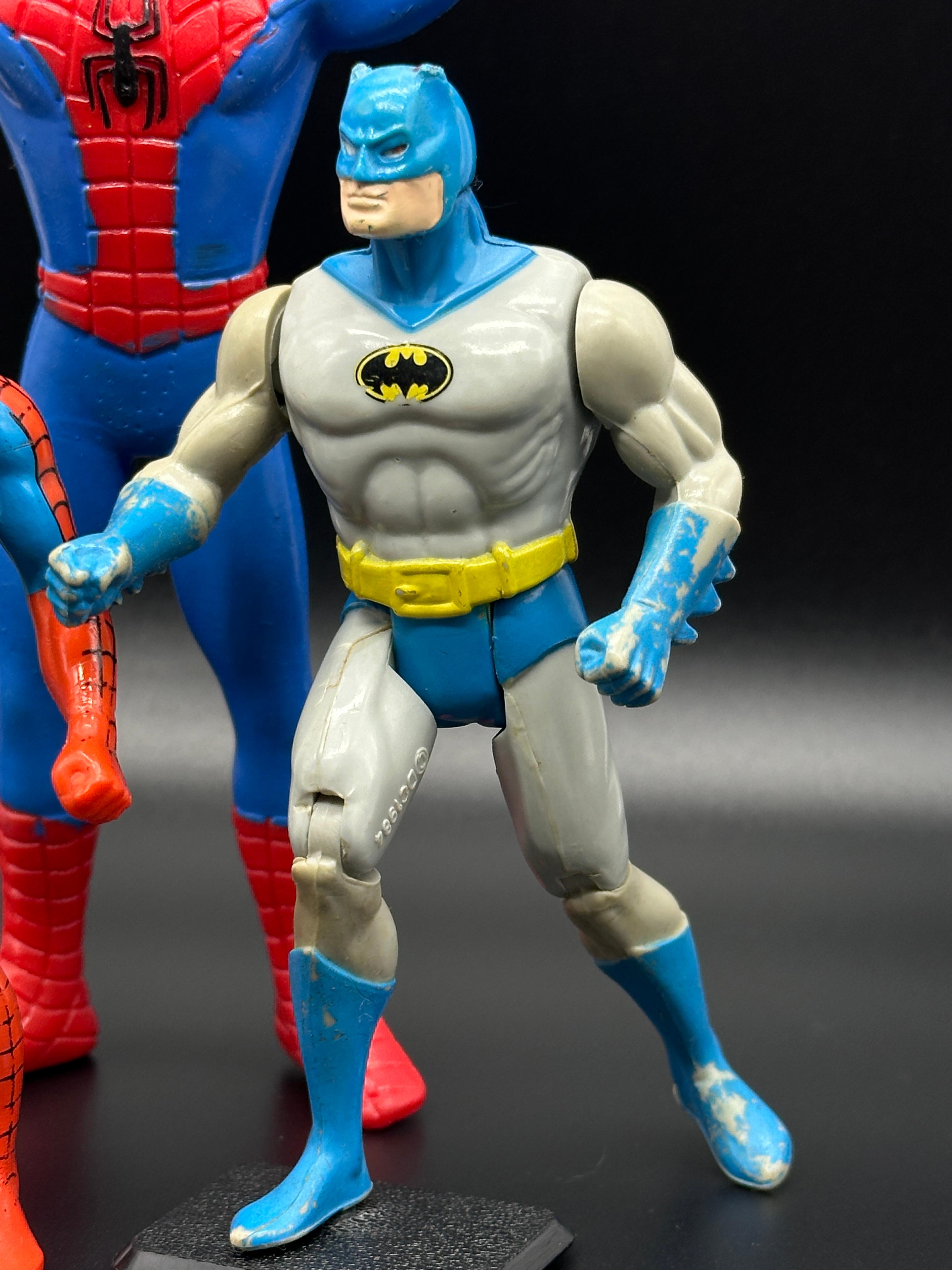 Vintage Superhero BATMAN and SPIDERMAN Action Figures