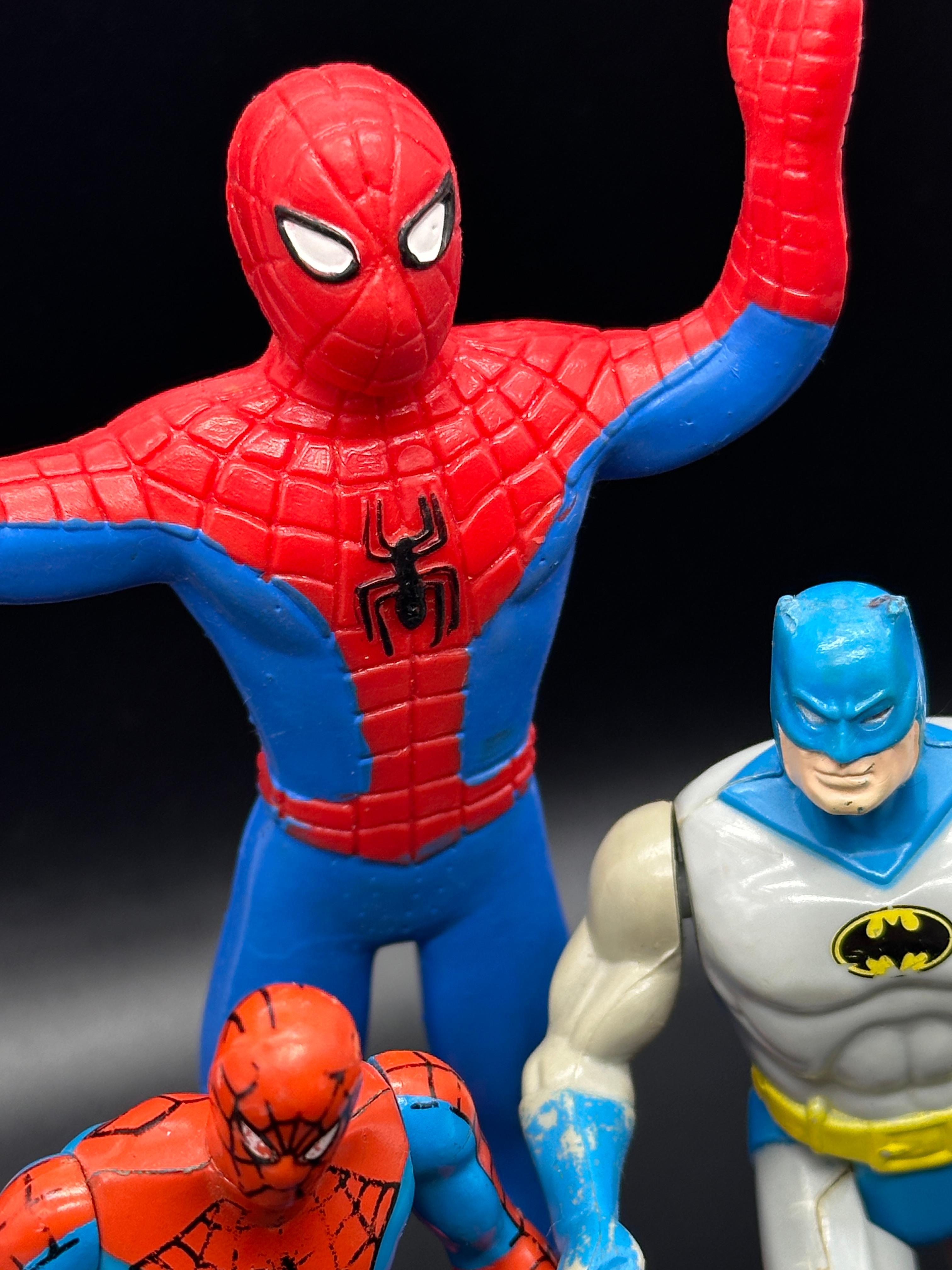 Vintage Superhero BATMAN and SPIDERMAN Action Figures