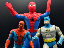 Vintage Superhero BATMAN and SPIDERMAN Action Figures