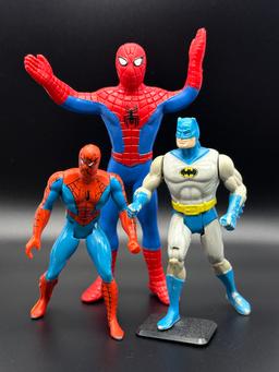 Vintage Superhero BATMAN and SPIDERMAN Action Figures