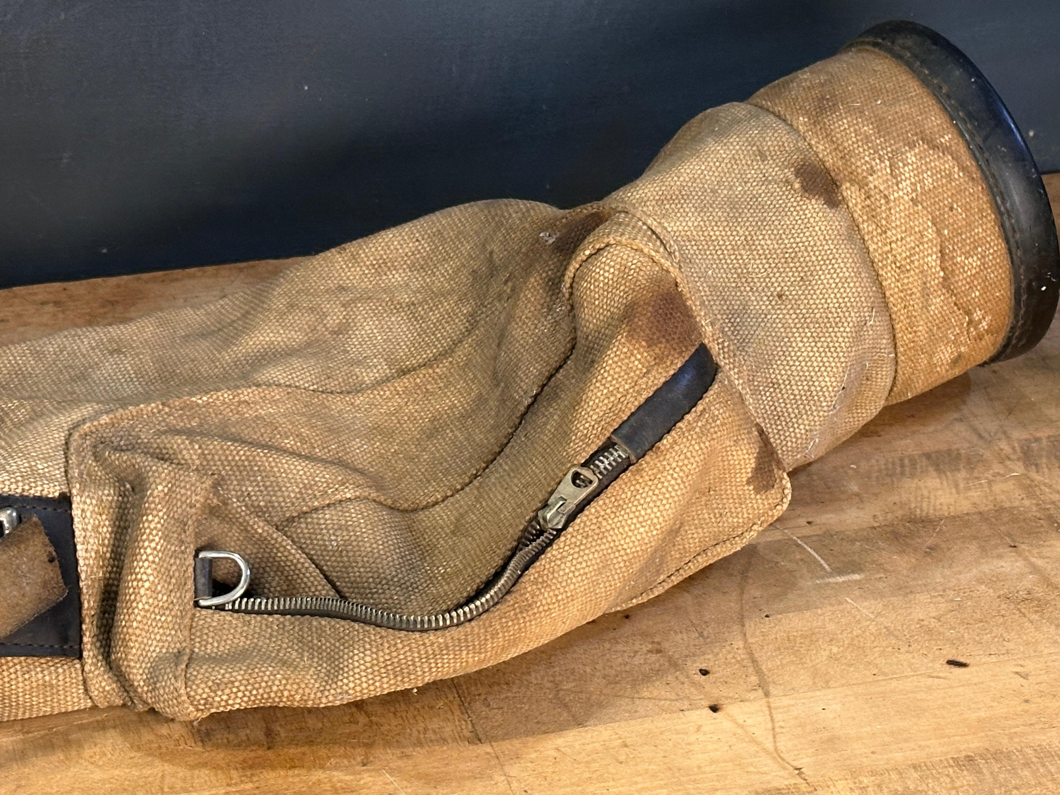Vintage Par Bag Atlantic Products Golf Bag Canvas & Leather with Clubs