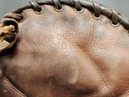 Vintage Baseball Glove and Catchers Mask