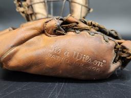 Vintage Baseball Glove and Catchers Mask