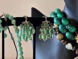 Women's Green and Blue Beaded/Stone Fashion Jewelry