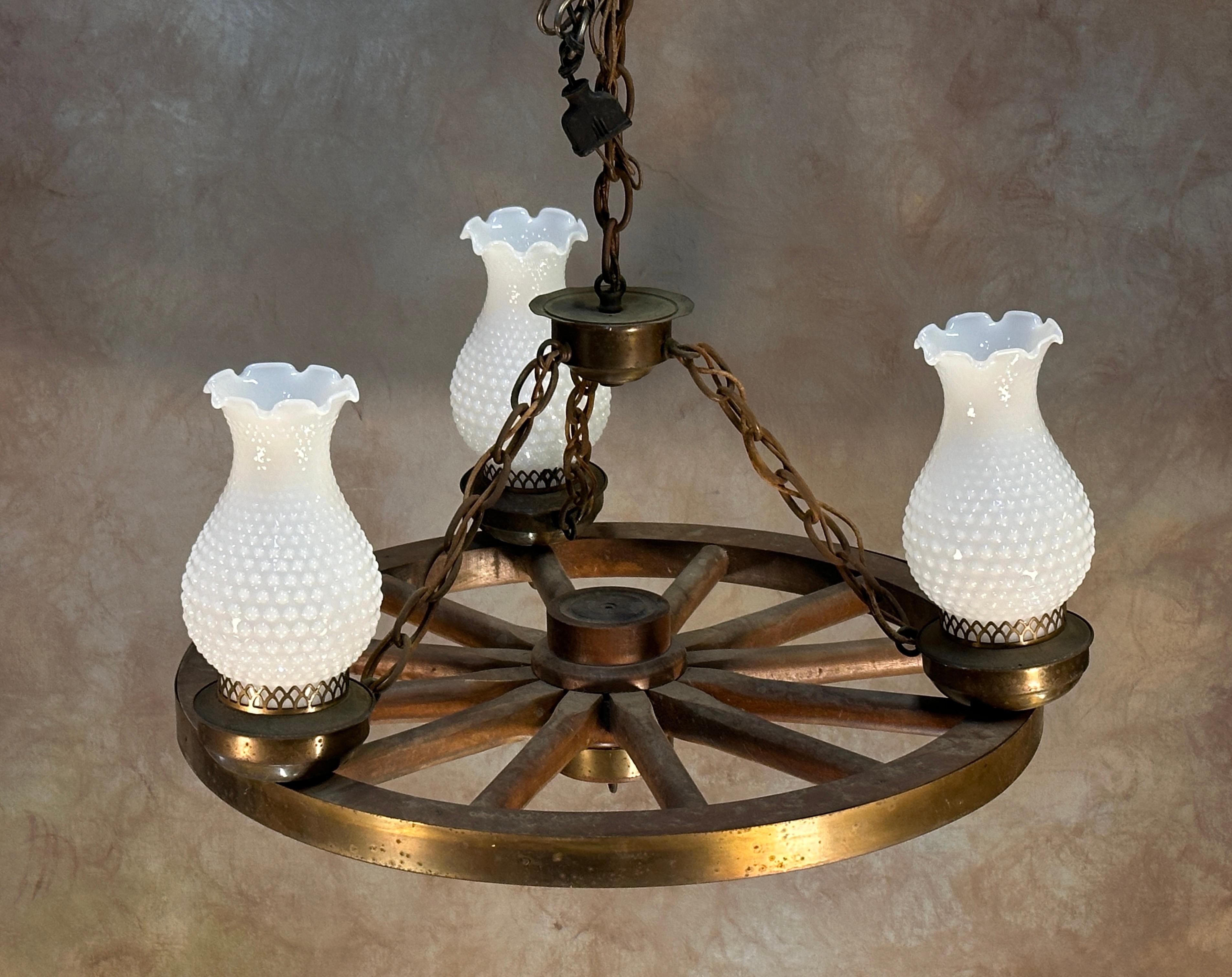 Waggon Wheel Chandelier Lamp Fixture