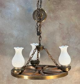 Waggon Wheel Chandelier Lamp Fixture