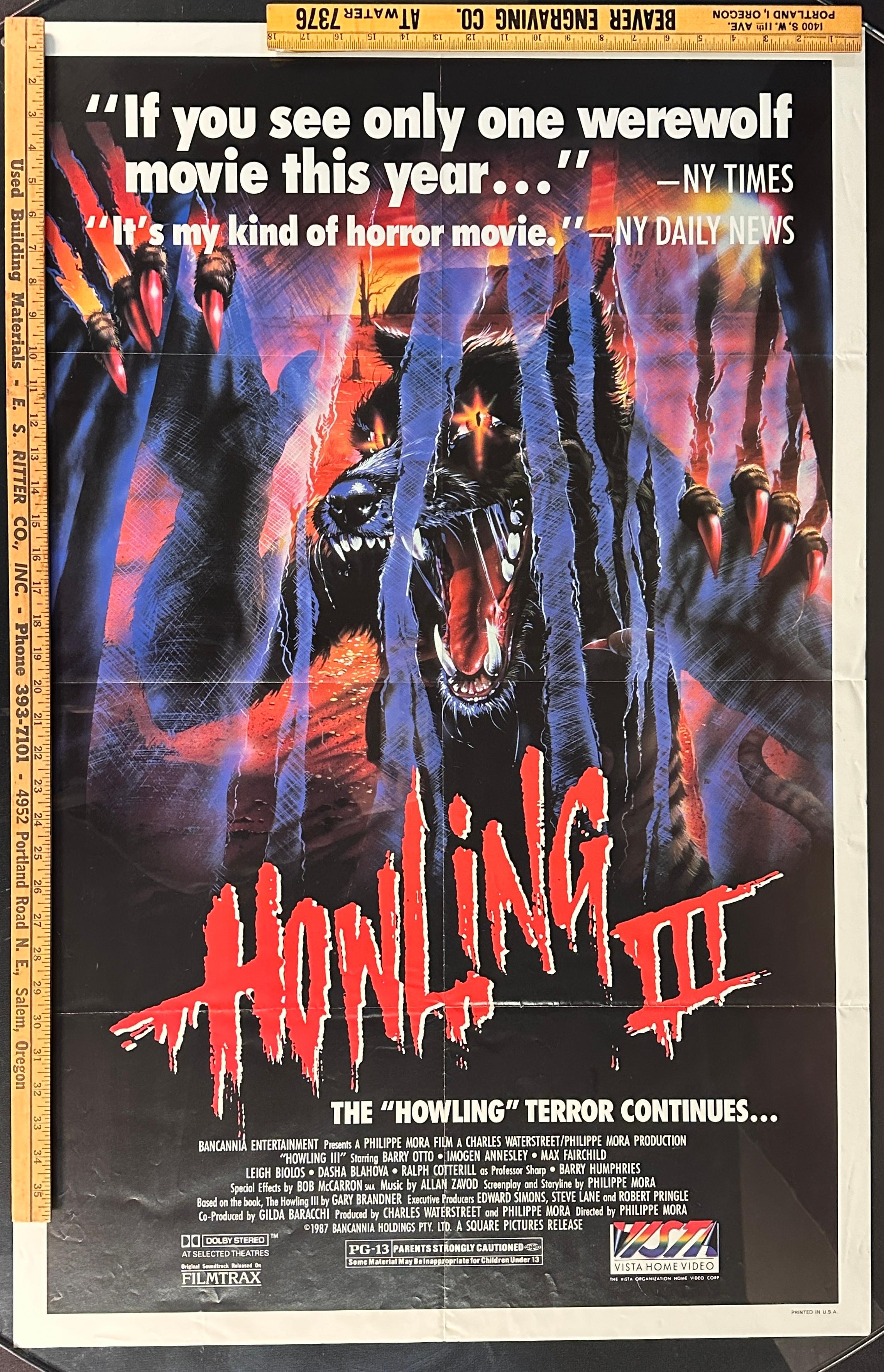 1987 Howling III Movie Poster