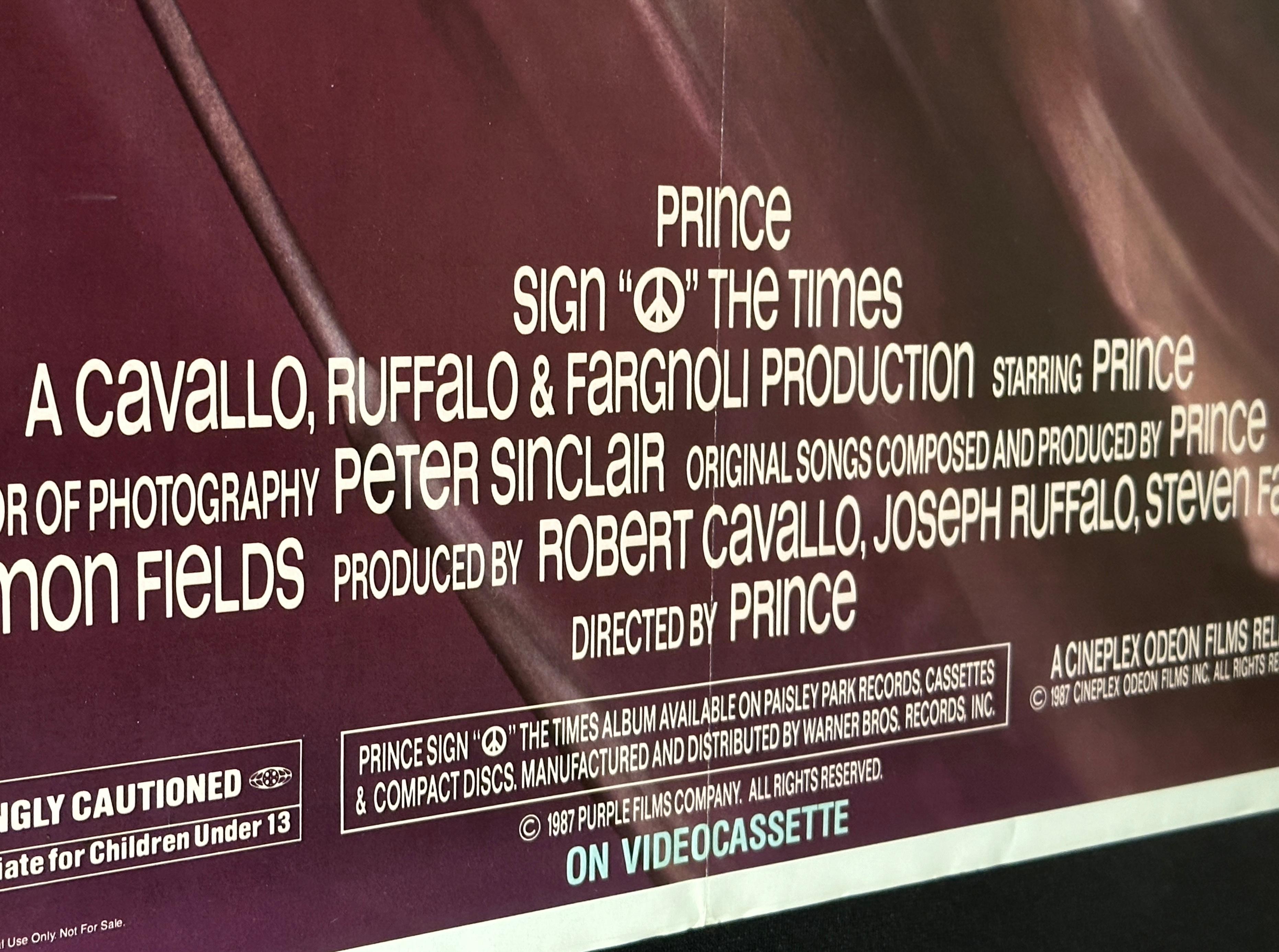 1987 Prince Sign the Times Concert Movie Poster