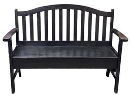 Black Wooden Storage Bench