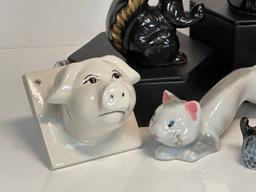 Variety of Vintage Ceramic Animal Pottery Figurines