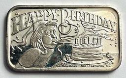 Happy Birthday 1 ozt .999 Fine Silver Bar