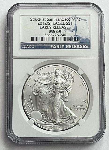 2012-S American Silver Eagle .999 Fine NGC MS69 Early Releases