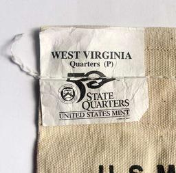 2005 U.S. Mint Sewn Bag 50 State Quarters West Virginia $25 (100-coins)