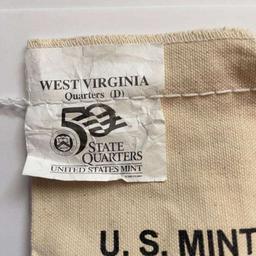 2005-D U.S. Mint Sewn Bag 50 State Quarters West Virginia $25 (100-coins)