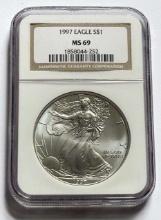 1997 American Silver Eagle NGC MS69