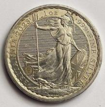 2023 United Kingdom Britannia 2 Pounds 1 ozt .999 Fine Silver Coin