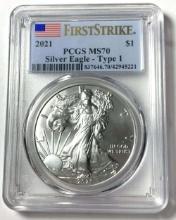 2021 American Silver Eagle PCGS MS70 First Strike