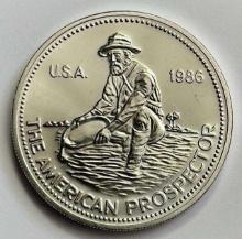 1986 Engelhard American Prospector 1 ozt .999 Fine Silver Round