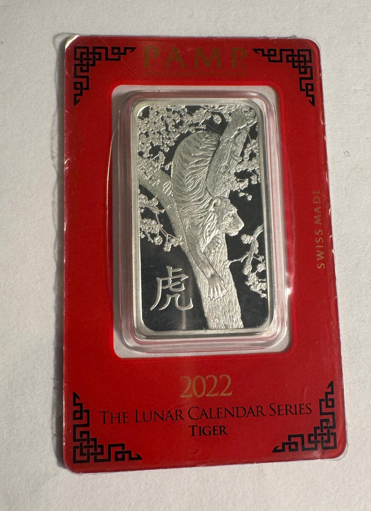 LUNAR CALENDAR SERIES TIGER  1oz SILVER 999