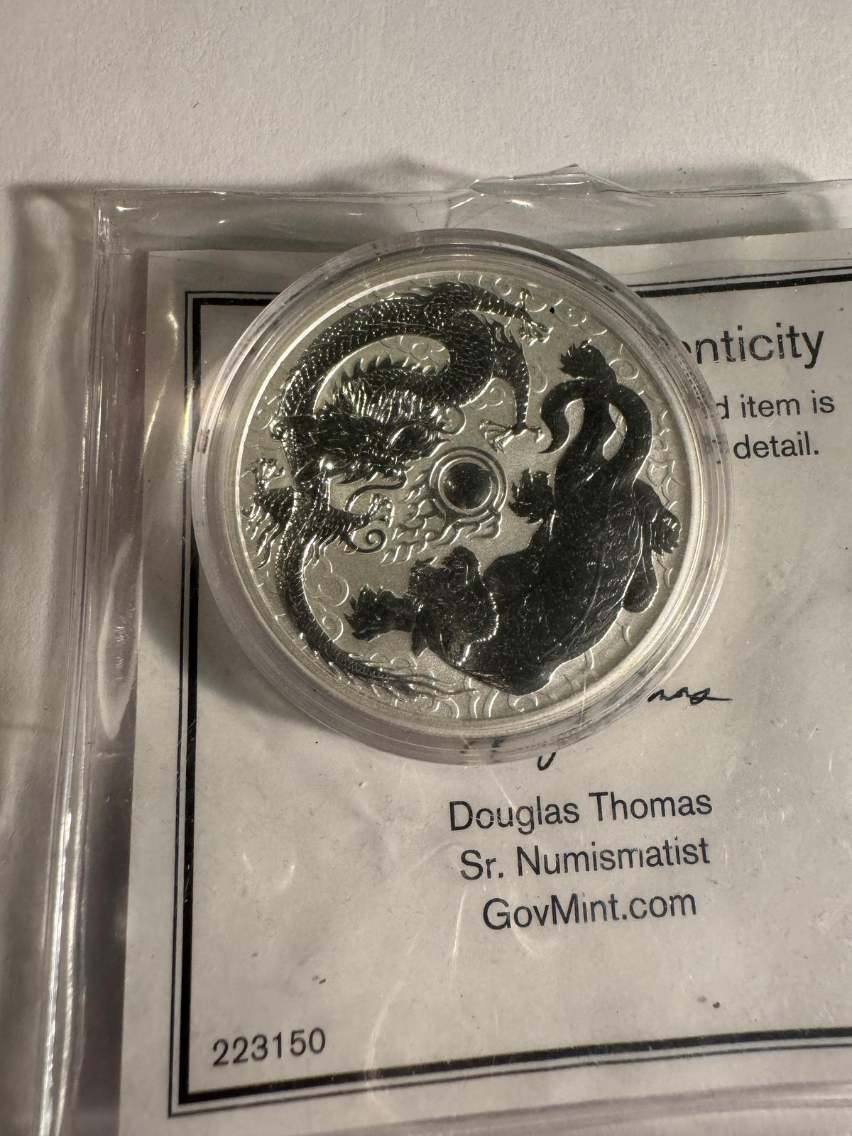 2018 1oz AUSTRALIAN SILVER COIN DRAGON AND TIGER