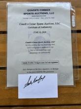 SANDY KOUFAX DODGERS AUTO 3X5 CUT SIGNATURE CERTIFICATE