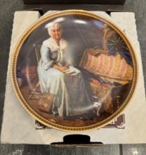 COLLECTIBLE CERAMIC PLATE - NORMAN ROCKWELL PAINT - IN ORIGINAL BOX WITH PAPERS