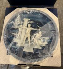 COLLECTIBLE CERAMIC PLATE - ALLAN BRUNETTIN PAINT - IN ORIGINAL BOX WITH PAPERS