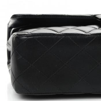 Chanel Black Lambskin Quilted Medium Double Flap Purse