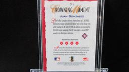 Juan Gonzalez Don Russ Crowning Moment 2002 Baseball Card
